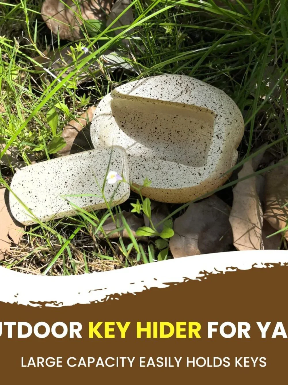 BarGifts Fake Rock Key Hider Safe for Outdoor Garden or Yard, Large Size Fake St